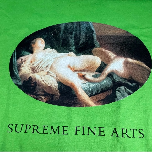 Supreme Fine Arts Mens XL Size Green Tee Shirt T-Shirt - Picture 5 of 5